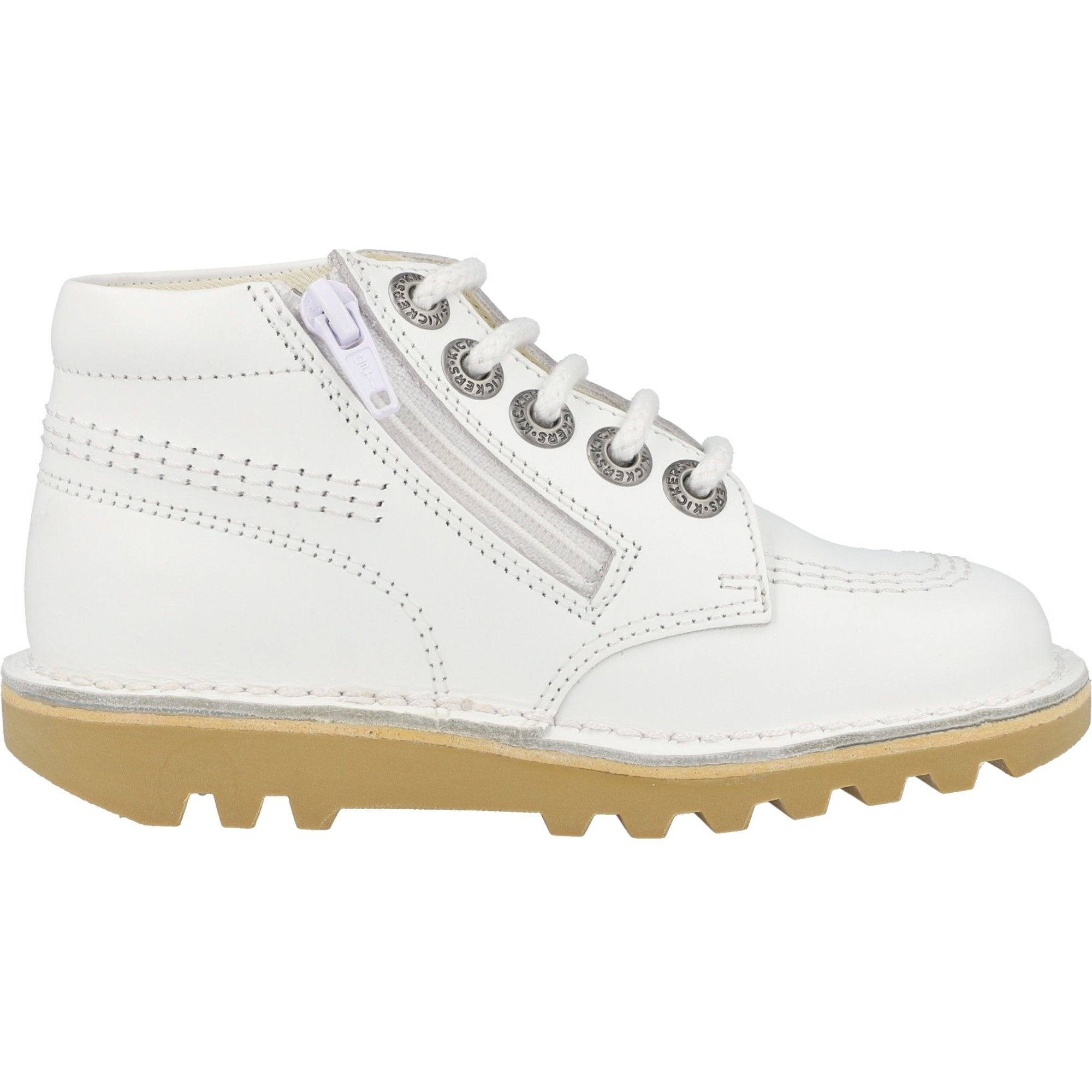 Kickers Kick Hi Zip White Boots