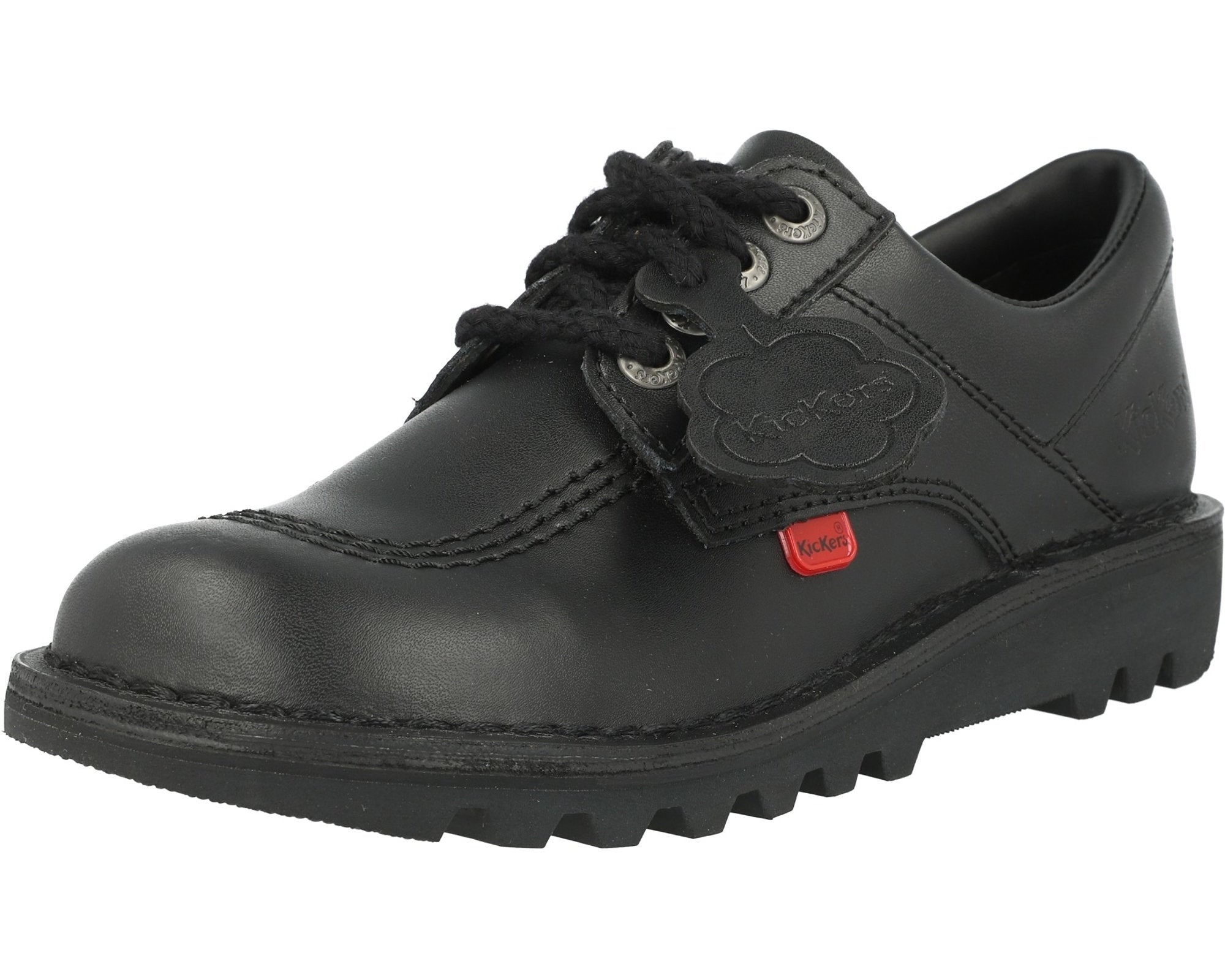 Kickers Kick Lo Black Leather Shoes