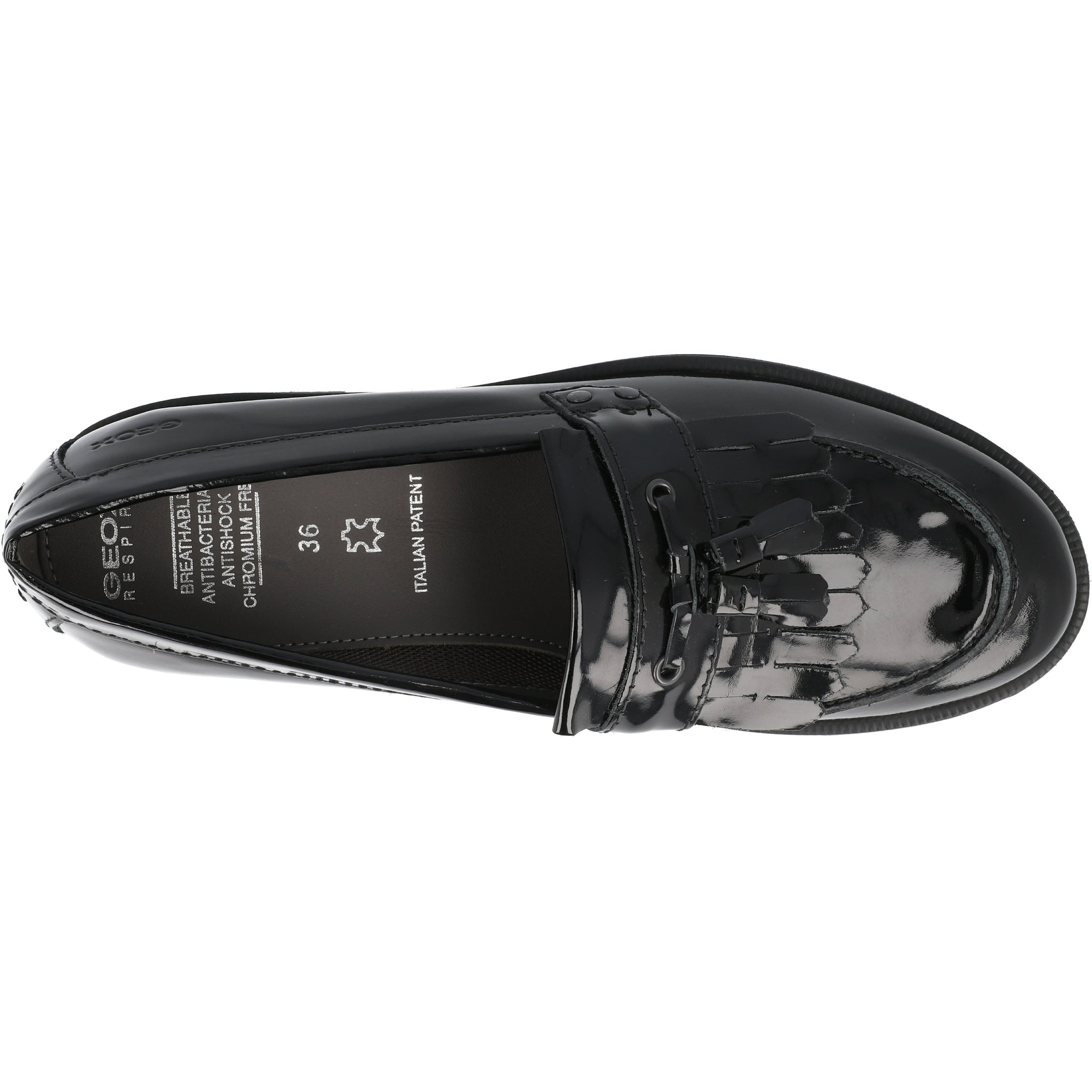 Geox Agata Black Patent Loafers