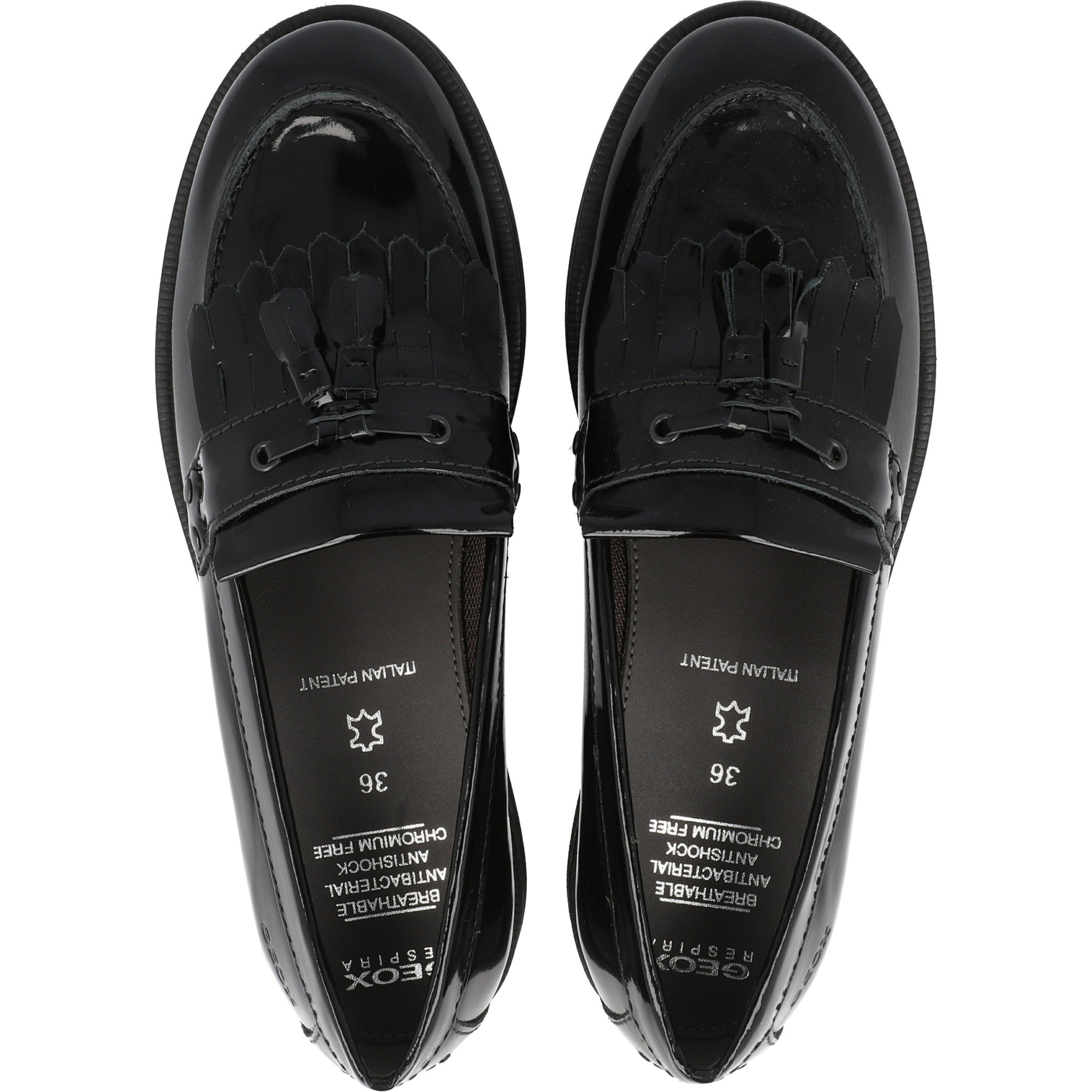 Geox Agata Black Patent Loafers