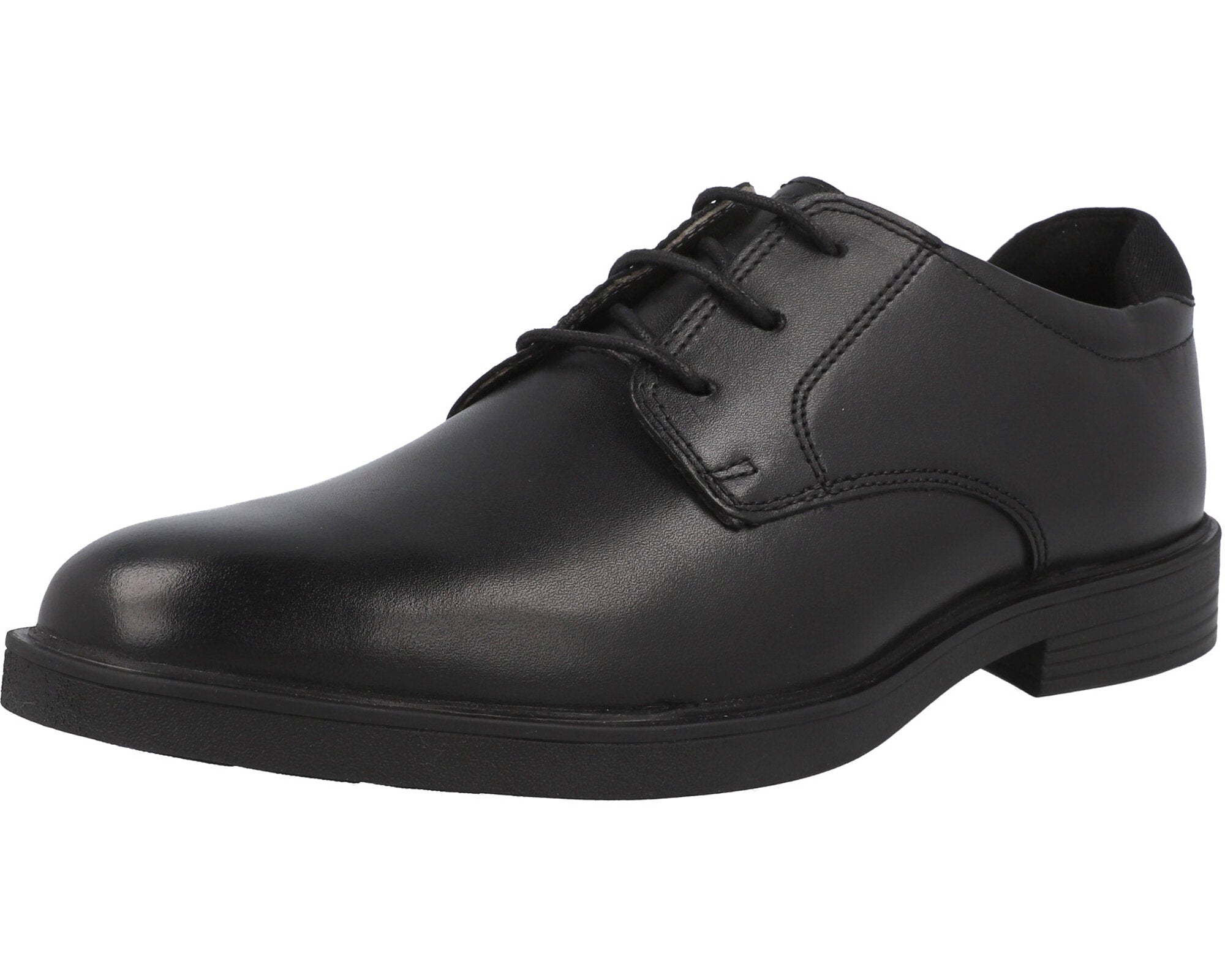 Geox Zheeno Black Leather School Shoes