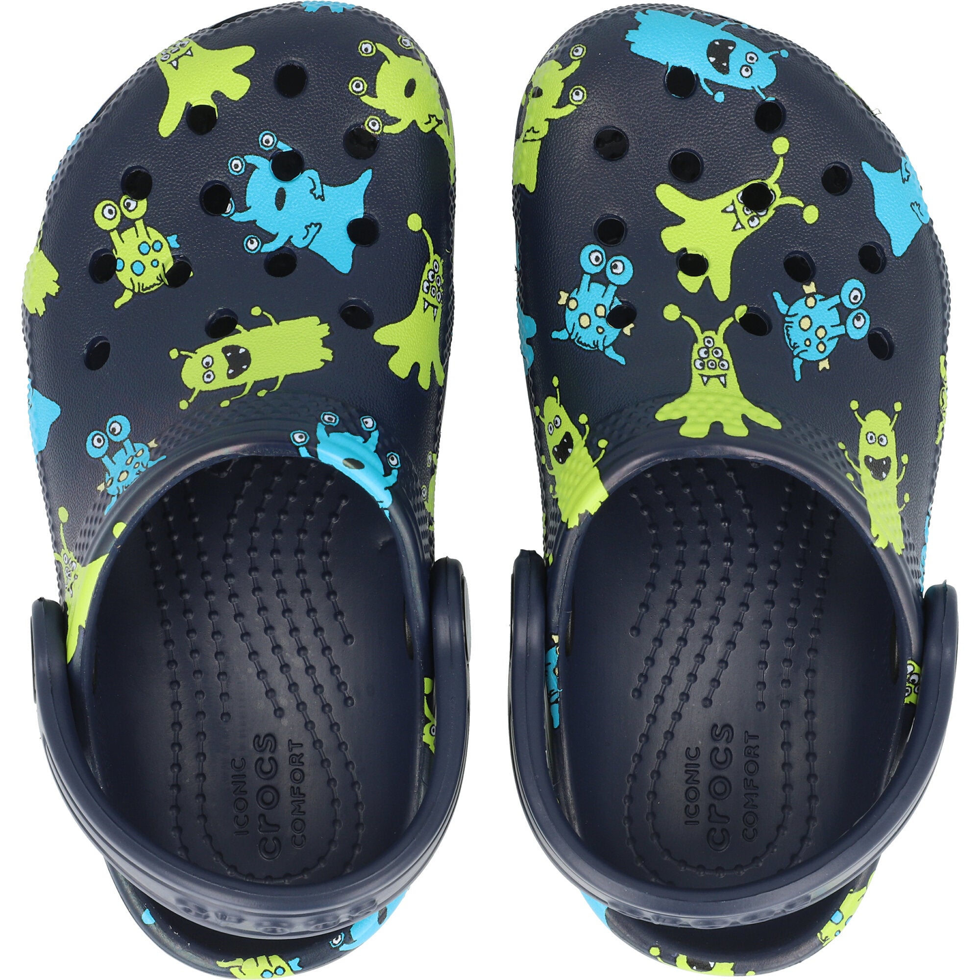 Crocs Kids Classic Monster Print Clog Navy