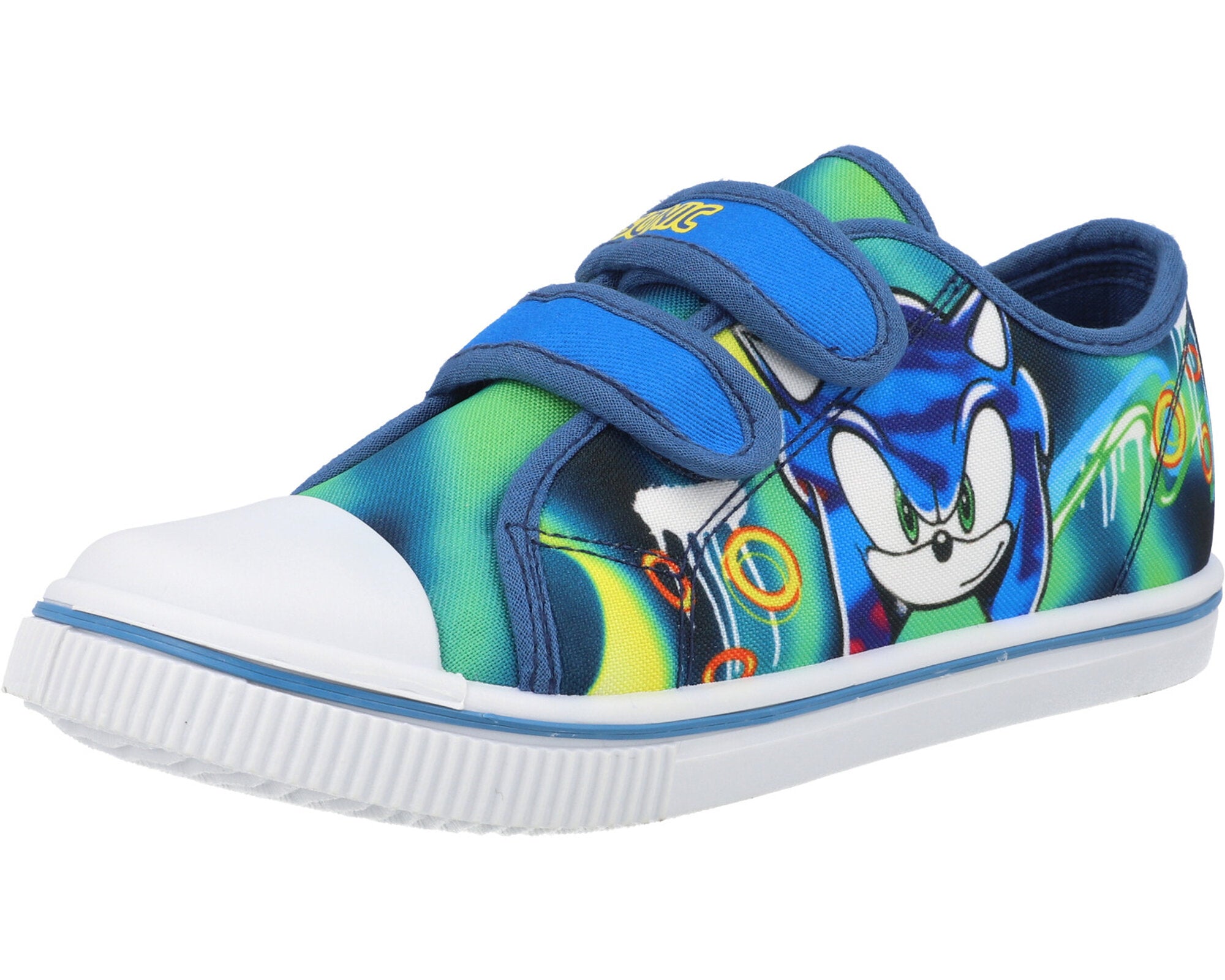 Sonic the Hedgehog Twin Strap Blue Canvas Trainers