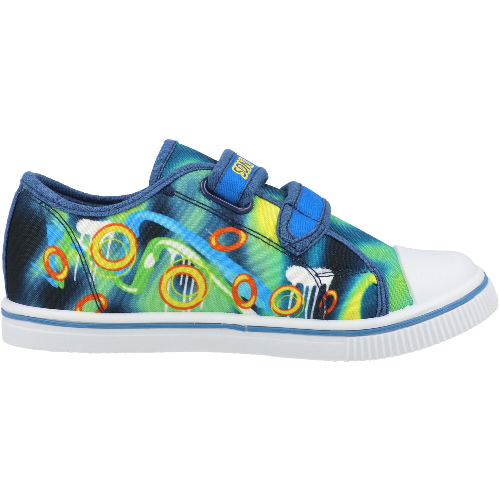 Sonic the Hedgehog Twin Strap Blue Canvas Trainers