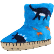 Hatley Wild Dinos Blue Fleece Slippers