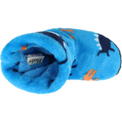 Hatley Wild Dinos Blue Fleece Slippers