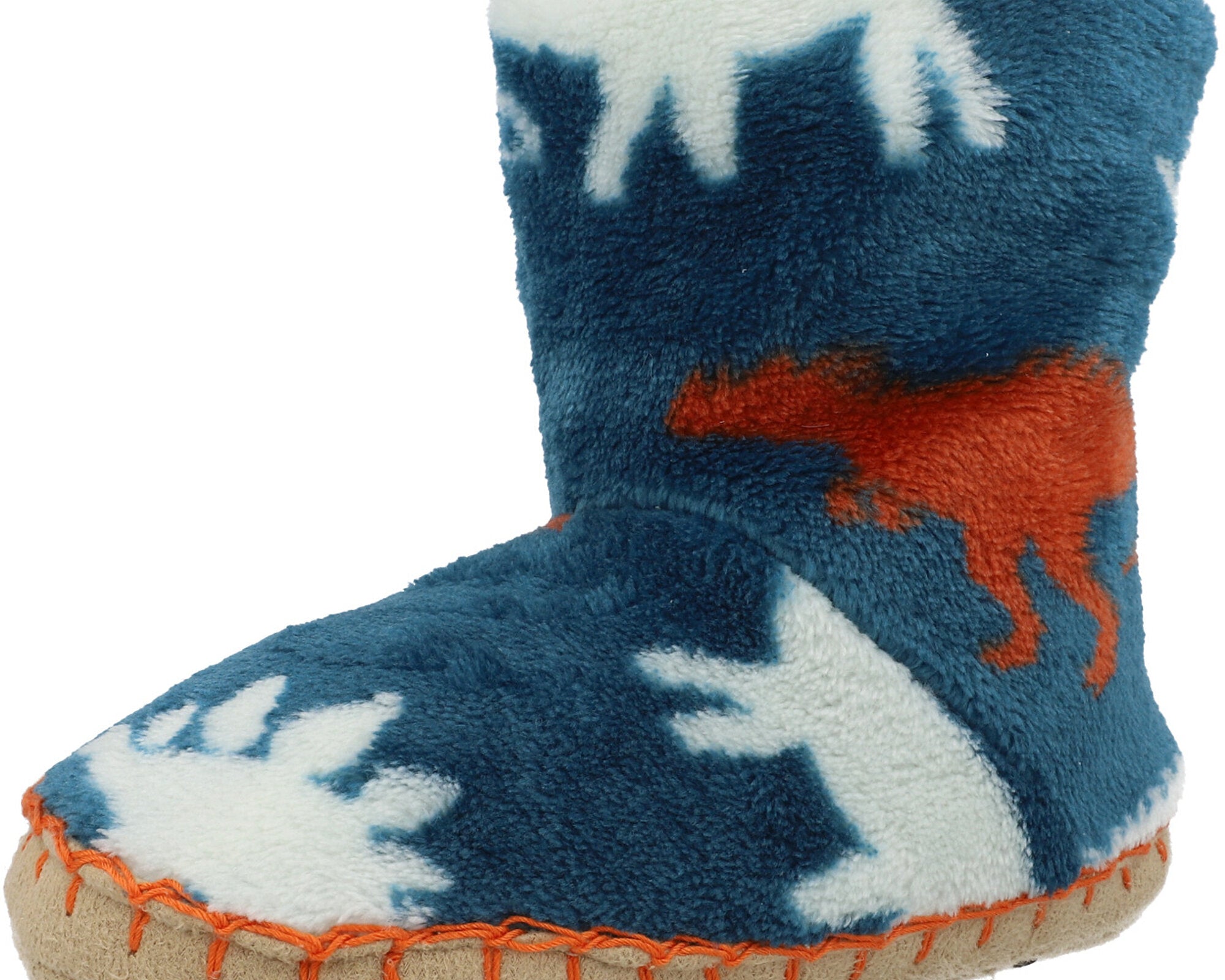 Hatley Blue Dinos Fleece Slippers