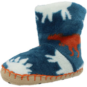 Hatley Blue Dinos Fleece Slippers