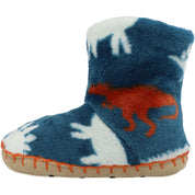 Hatley Blue Dinos Fleece Slippers