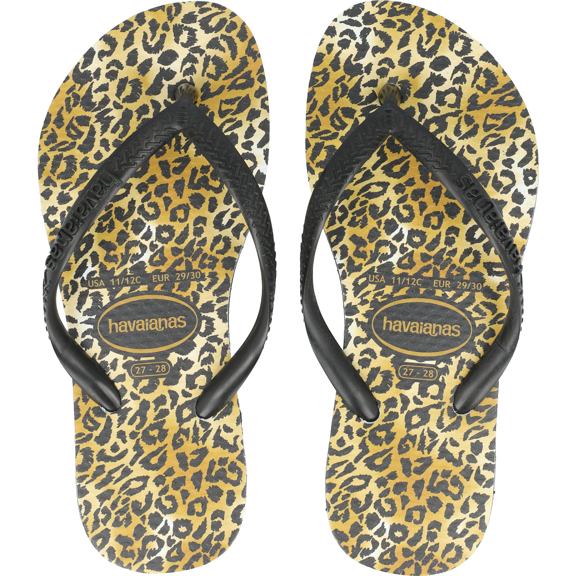 Havaianas Kids Slim Leopard Black Flip Flops